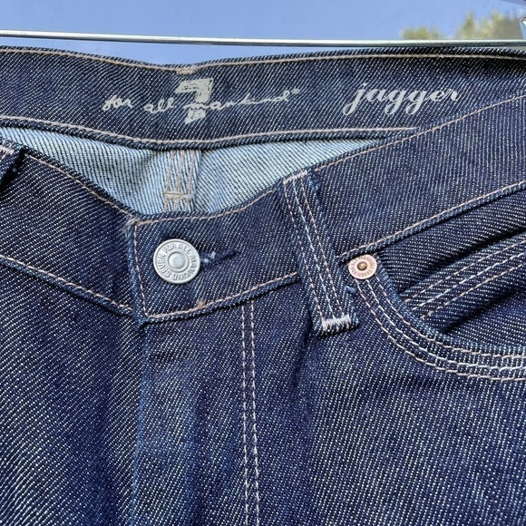 7 For All Mankind Jagger Boot Cut  Jeans size 27 dark blue wash - Picture 6 of 16